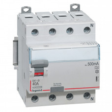 Выключатель дифференциальный (УЗО) DX3-ID 4п 40А 500мА тип A | 411790 | Legrand