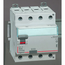 Выключатель дифференциальный (УЗО) DX3-ID 4п 80А 30мА тип AC | 411705 | Legrand
