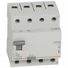 Выключатель дифференциальный (УЗО) RX3 4п 40А 30мА тип AC | 402063 | Legrand
