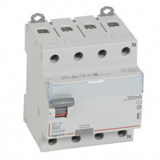 Выключатель дифференциальный (УЗО) DX3-ID 4п 80А 300мА тип AC | 411725 | Legrand