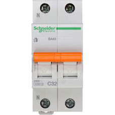 Выключатель автоматический двухполюсный (1п+N) ВА63 32А C 4,5кА | 11216 | Schneider Electric