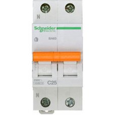 Выключатель автоматический двухполюсный (1п+N) ВА63 25А C 4,5кА | 11215 | Schneider Electric