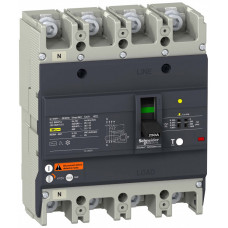 Автоматический выключатель с дифференциальной защитой 36кA 415В 4P3Т 200A EasyPact EZC | EZCV250H4200 | Schneider Electric