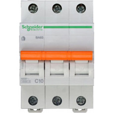 Выключатель автоматический трехполюсный ВА63 10А C 4,5кА | 11222 | Schneider Electric