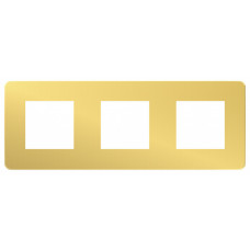 Unica Studio Color Золото/Белый Рамка 3-ая | NU280659 | Schneider Electric