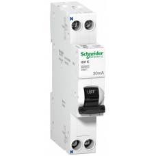 Выключатель автоматический дифференциальный iDif K 1п+N 10А C 30мА тип AC | A9D63610 | Schneider Electric