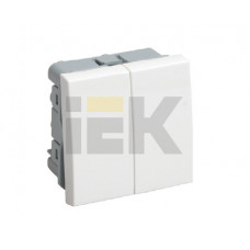 Выключатель двухклавишный на 2 модуля. ВК1-22-00-П | CKK-40D-VD2-K01 | IEK
