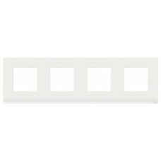 Unica Pure Белое стекло/Белая Рамка 4-ая горизонтальная | NU600885 | Schneider Electric