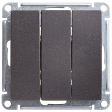 Wessen 59 Черный бархат Выключатель 3-клавишный, 10АХ | VS0510-351-6-86 | Schneider Electric