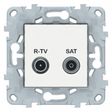 Unica New Белый Розетка R-TV/SAT, проходная | NU545618 | Schneider Electric