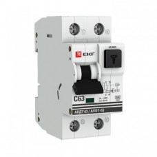 Выключатель автоматический дифференциальный АВДТ-63 1п+N 10А C 30мА тип A PROxima (электронный) | DA63-10-30e | EKF