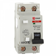 Дифференциальный автомат АД-32 63А/30мА (характеристика C, тип AC) 4,5кА EKF | DA32-63-30 | EKF