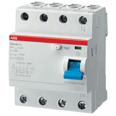 Выключатель дифференциальный (УЗО) F204 4п 40А 500мА тип AC | 2CSF204001R4400 | ABB