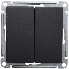 Wessen 59 Черный бархат Выключатель 2-клавишный 10АХ | VS510-252-6-86 | Schneider Electric