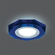 Светильник точечный Backlight BL055 Восемь гран. Синий/Хром, Gu5.3, LED 4100K | BL055 | Gauss