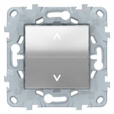 Unica New Алюминий Выключатель для жалюзи, 2-клавишный, без фиксации, 2 х сх.4 | NU520730 | Schneider Electric