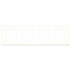 Unica Pure Матовое стекло/Белая Рамка 4-ая горизонтальная | NU600889 | Schneider Electric