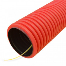 Труба двустенная гофрированная гибкая ПЭ 63мм тип 450 (SN20) с протяжкой (50м) красный | PR15.0114 | Промрукав