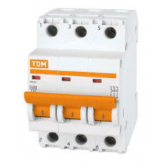 Выключатель автоматический трехполюсный ВА47-63 10А C 4,5кА | SQ0218-0018 | TDM