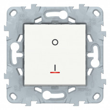 Unica New Белый Выключатель 1-клавишный, двухполюсный, с индикацией, сх.2а, 16 AX, 250В | NU526218S | Schneider Electric