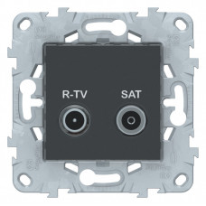 Unica New Антрацит Розетка R-TV/SAT, проходная | NU545654 | Schneider Electric
