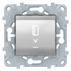 Unica New Алюминий Выключатель карточный, с подсветкой, 10А | NU528330 | Schneider Electric