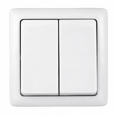ХИТ О/У без изол. пласт. Белый Выключатель 2-клавишный 6А, 250В | VA56-232-B | Schneider Electric