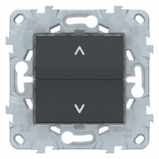 Unica New Антрацит Выключатель для жалюзи, 2-клавишный, без фиксации, 2 х сх 4 | NU520754 | Schneider Electric