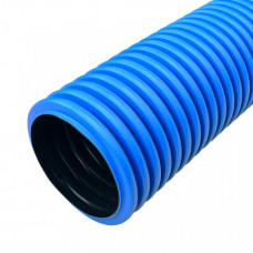 Труба двустенная гофрированная жесткая ПЭ 125мм тип 450 (SN10) 6м (36м/уп) синий | PR15.0072 | Промрукав