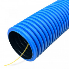 Труба двустенная гофрированная гибкая ПЭ 110мм тип 450 с протяжкой (50м) синий | PR15.0034 | Промрукав