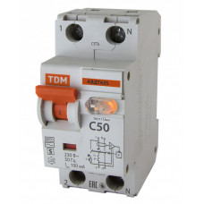 Выключатель автоматический дифференциальный АВДТ 63S 1п+N 50А C 100мА тип AC | SQ0202-0040 | TDM