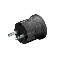 Вилка кабельная, бытовая с центральным вводом кабеля. Черная. IP20 16А 2P+E 230В | DIS1302063N | DKC