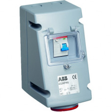 Розетка с УЗО 332RPR6, 32А, 3Р+Е, IP44, 6ч | 2CMA168291R1000 | ABB