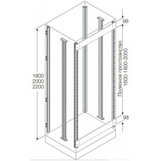 Стойки каркаса(4 шт)+промежуточные(2шт) для установки ячеек H=2200мм | EM2202 | ABB
