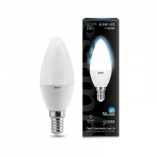 Лампа светодиодная LED 6,5Вт E14 220В 4100К свеча | 103101207 | Gauss