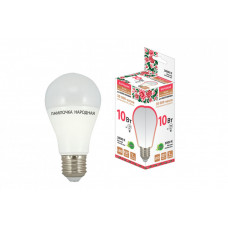 Лампа светодиодная LED 10Вт Е27 230В 3000К НЛ-LED-A60 Народная груша | SQ0340-0113 | TDM