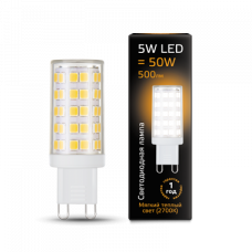 Лампа светодиодная LED 5Вт G9 AC185-265В 2700К керамика | 107309105 | Gauss