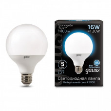 Лампа светодиодная LED 16Вт Е27 G95 4100К | 105102216 | Gauss