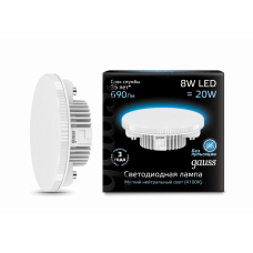 Лампа светодиодная LED 8Вт GX53 220В 4100К | 108008208 | Gauss