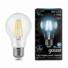 Лампа светодиодная LED 8Вт E27 220В 4100К A60 | 102802208 | Gauss