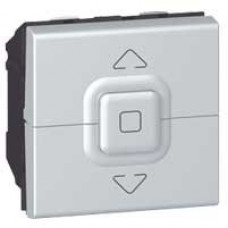 Кнопочный выключатель для управления приводами - Программа Mosaic - 2 модуля - алюминий | 079225 | Legrand
