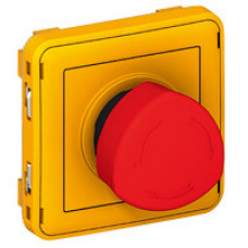 Plexo Кнопка экстренного отключения с возвратом поворотом на 1/4 оборота (желтая лиц. панель, красная кнопка) IP55 | 069549 | Legrand