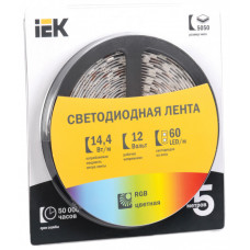 Лента светодиодная LSR-5050RGB60 14,4Вт 12В RGB IP20 5м | LSR2-3-060-20-1-05 | IEK