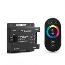 Контроллер для RGB 288W 24А с сенсорным пультом управления цветом (черный) | 201113288 | Gauss