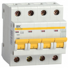 Выключатель автоматический четырехполюсный ВА47-29М 4А C 4,5кА | MVA21-4-004-C | IEK