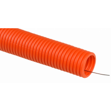 Труба гибкая гофрированная ПНД 50мм с протяжкой тяжёлая (15м) оранжевый | CTG21-50-K09-015 | IEK