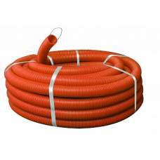 Труба гибкая гофрированная ПНД 16мм с протяжкой Plast (100м) оранжевый | tpnd-16-o | EKF