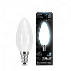 Лампа светодиодная LED 5Вт E14 220В 4100К свеча опал | 103201205 | Gauss