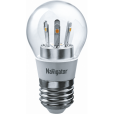 Лампа светодиодная LED 5Вт Е27 230В 2700К NLL-G45-5-230-2.7K-E27-CL шарик прозрачный | 71295 | Navigator