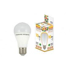 Лампа светодиодная LED 10Вт Е27 230В 4000К НЛ-LED-A60 Народная груша | SQ0340-0114 | TDM